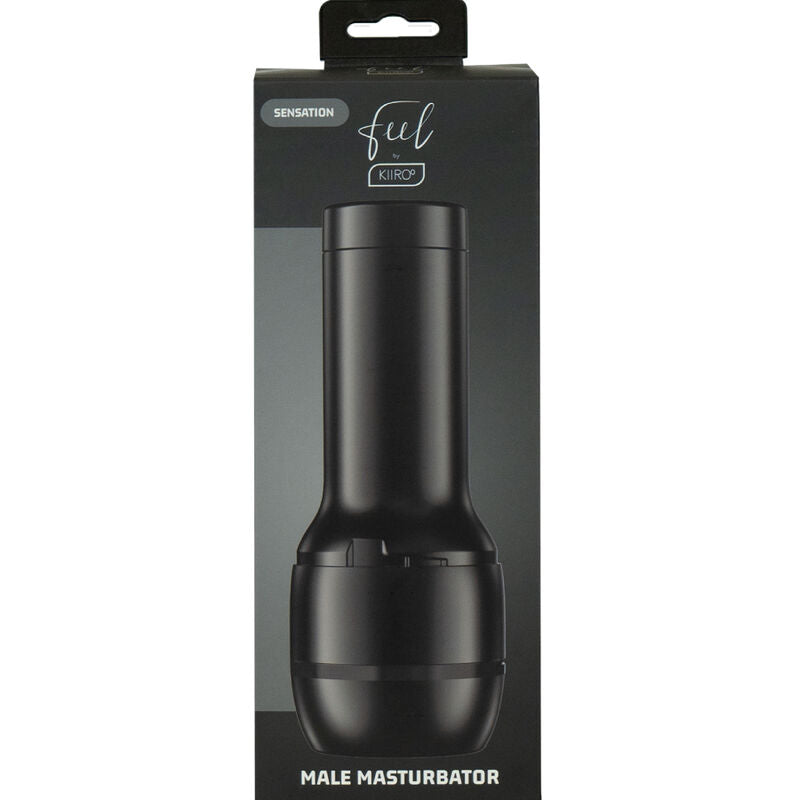 Boite noire du masturbateur masculin Feel Kiiroo, visuel produit et mention Male Masturbator ; jouet solo a gaine souple non anatomique compatible appareils interactifs.