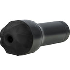Masturbateur transparent fume Kiiroo vu de face, orifice noir lisse non anatomique sur coque arrondie ; jouet masculin a canal texture compatible module d'aspiration.