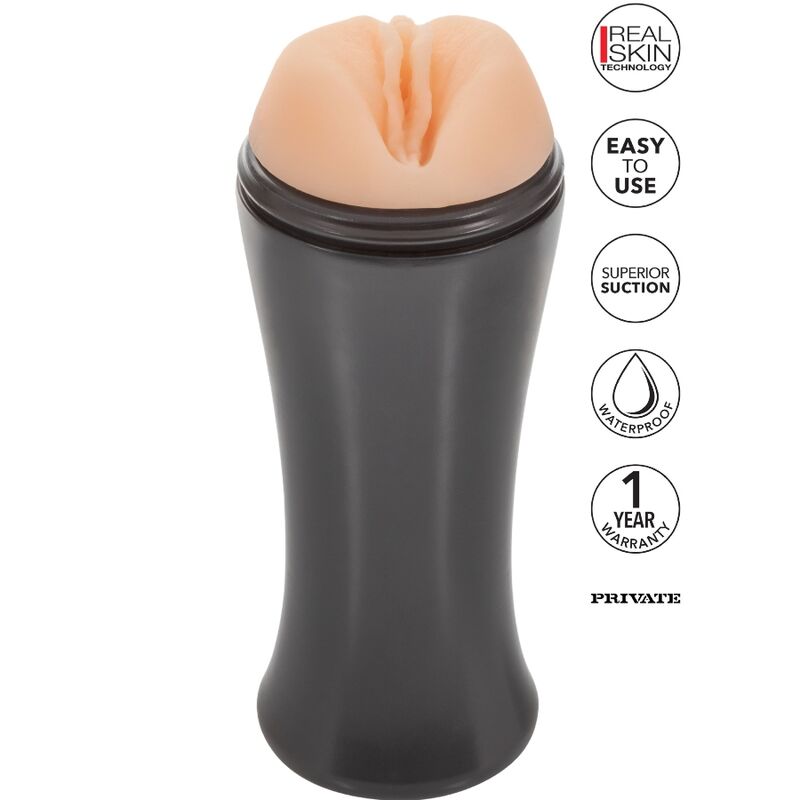 Masturbateur réaliste compact à emporter — détail texture surface