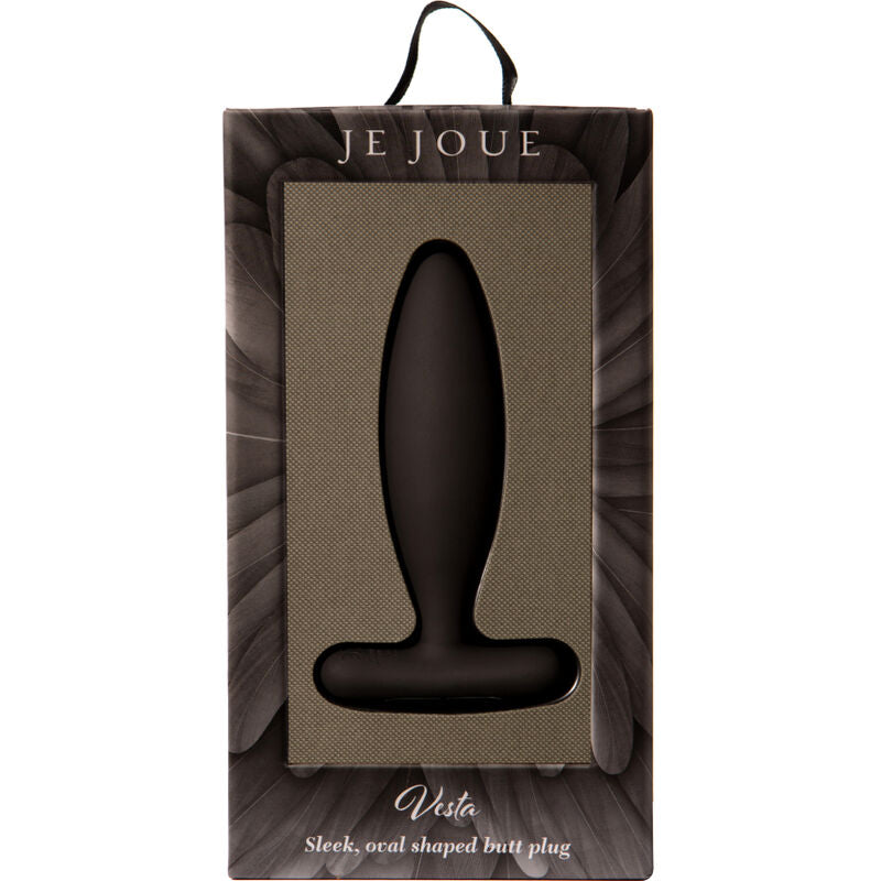 Plug anal vibrant en silicone Vesta noir — vue de dos