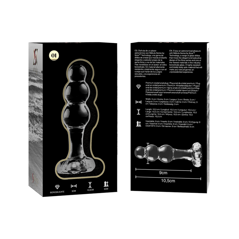 nebula series by ibiza modele 1 bouchon en verre borosilicate transparent 10 5 cm o 3 cm
