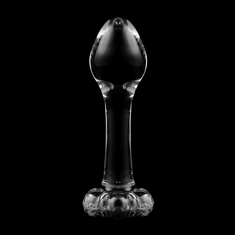 Plug anal fin en verre borosilicate — vue rapprochée