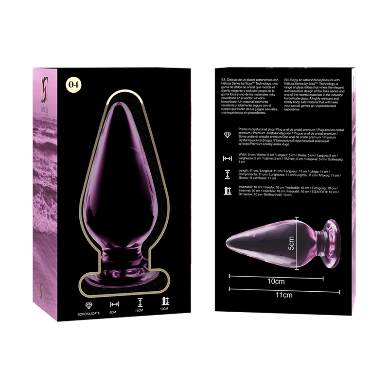 Plug anal modèle 4 verre borosilicate clair 11 cm -o- 5 cm