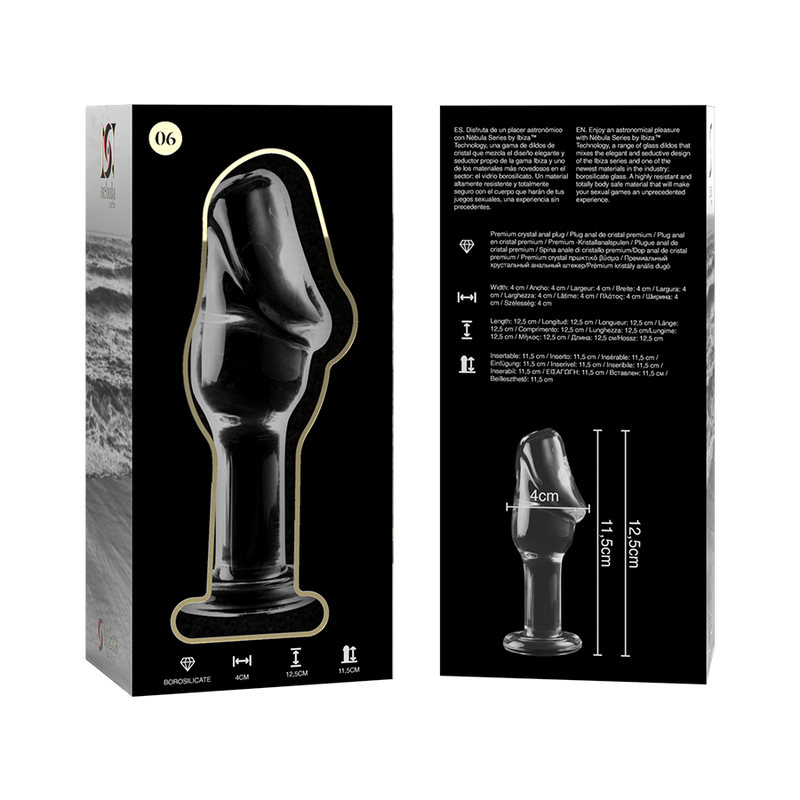 nebula series by ibiza plug anal modele 6 verre borosilicate clair 12 5 cm o 4 cm