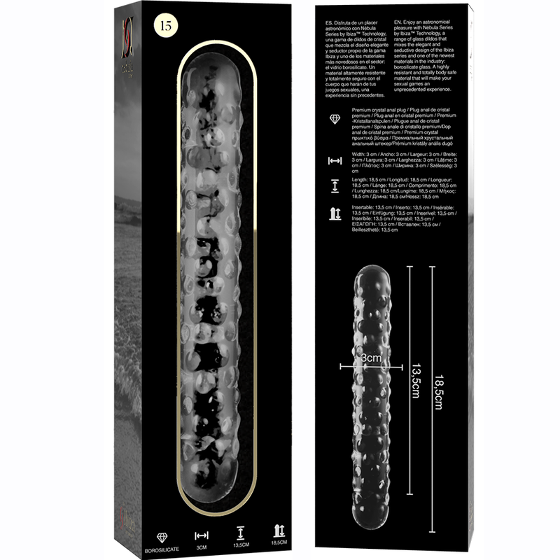 nebula series by ibiza modele 15 gode en verre borosilicate clair 18 5 cm o 3 cm