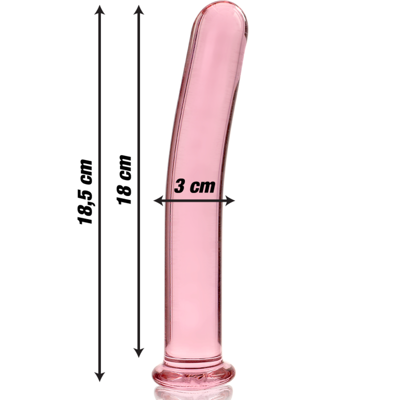 Dimensions du gode Nebula modèle 17 rose : 18,5 cm x 3 cm.