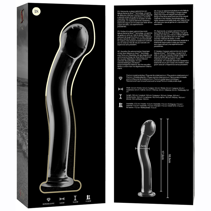 nebula series by ibiza modele 18 gode en verre borosilicate clair 18 5 cm o 3 5 cm