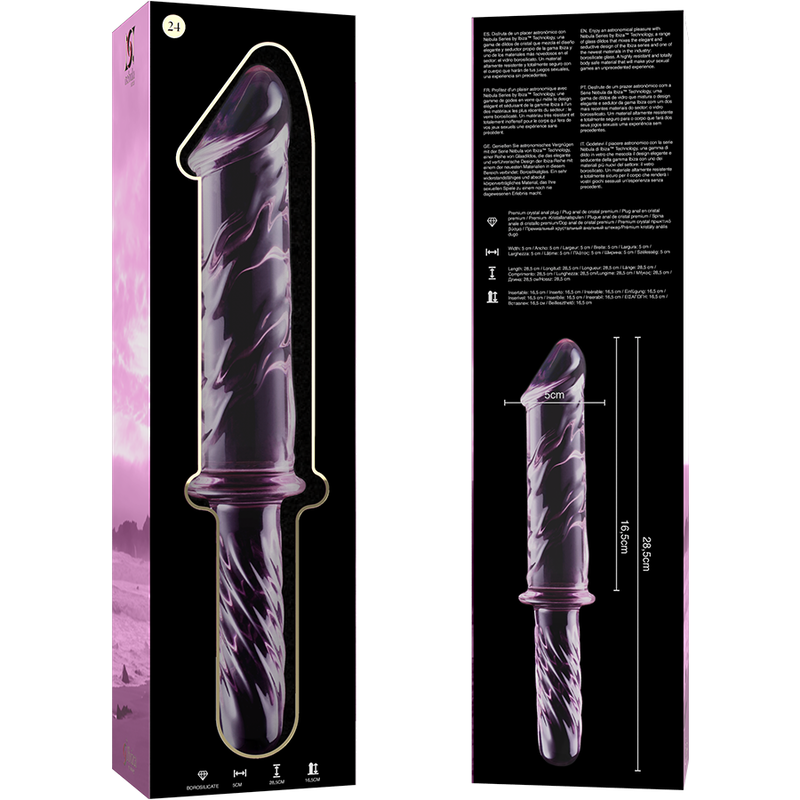Modèle 24 gode en verre borosilicate clair 28.5 cm -o- 5 cm