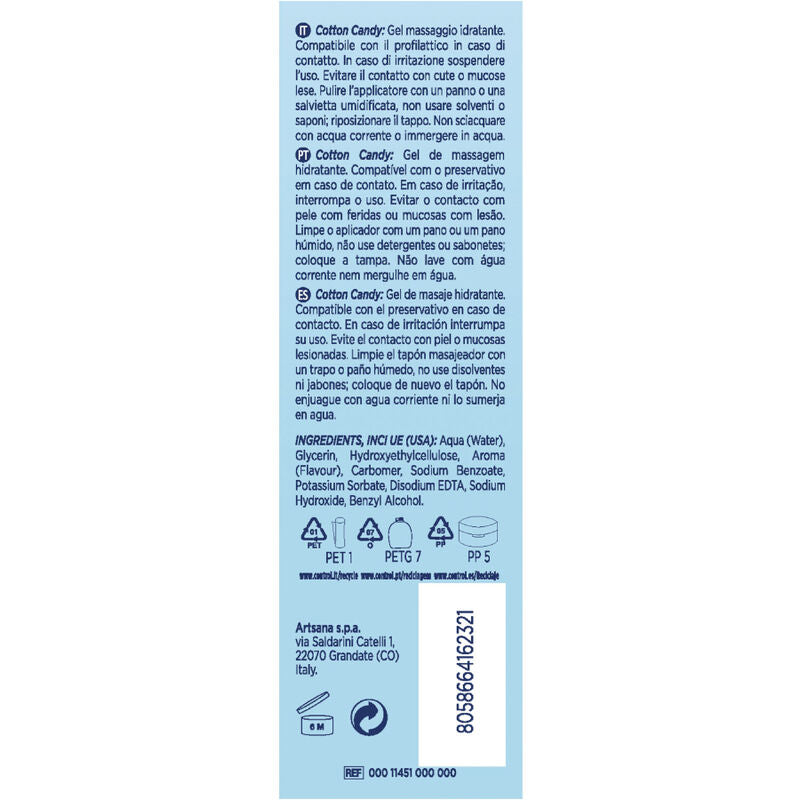 Gel de massage barbe à papa 200 ml hydratant — vue de profil