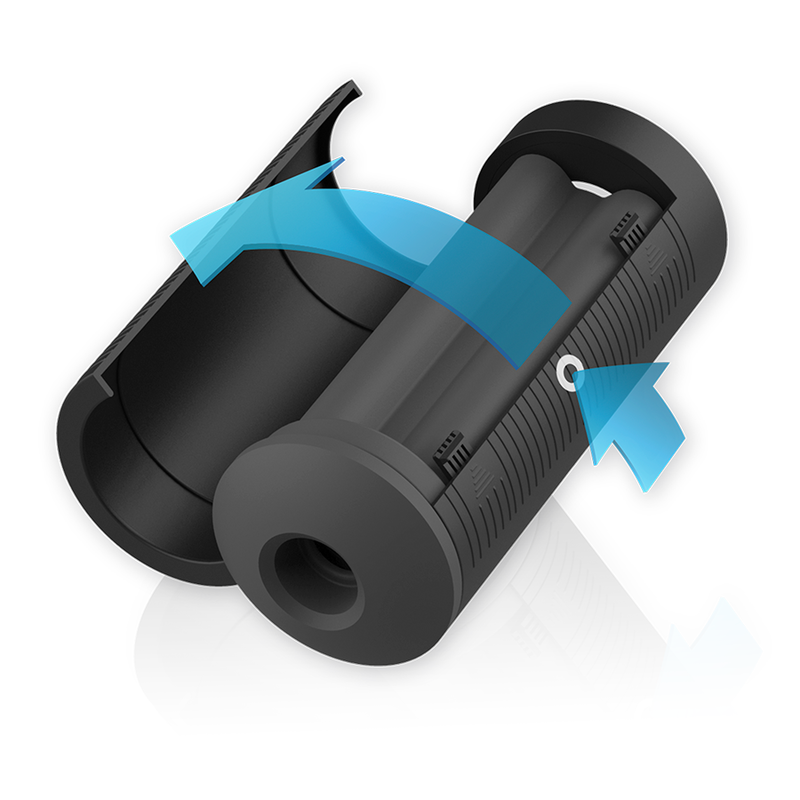 Masturbateur interactif connecté à vibrations Titan — vue de dos