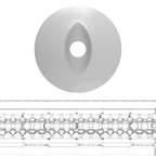 Gaine Power Sleeve transparente vue de face avec ouverture ronde lisse et coupe montrant la texture interne a billes, manchon de rechange pour masturbateur Titan.