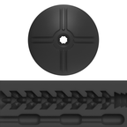 Manchon anal ajustement serre pour Titan, ouverture noire lisse a fente etoilee et coupe montrant la texture interne en chevrons, manchon de rechange a chambre etroite.