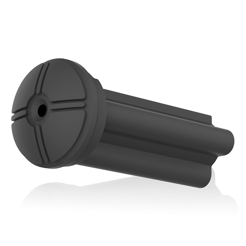 Manchon Tight-Fit noir en angle, petite ouverture serree lisse et corps a rainures longitudinales, manchon de rechange a ajustement serre pour le masturbateur Titan.
