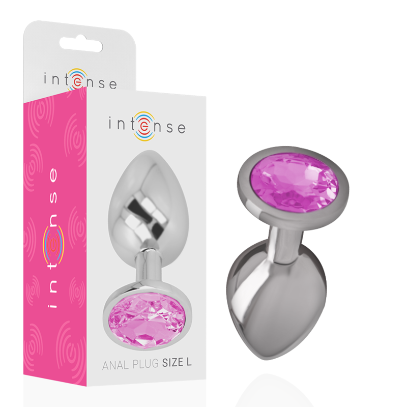 Plug anal Intense cristal rose avec sa boîte.