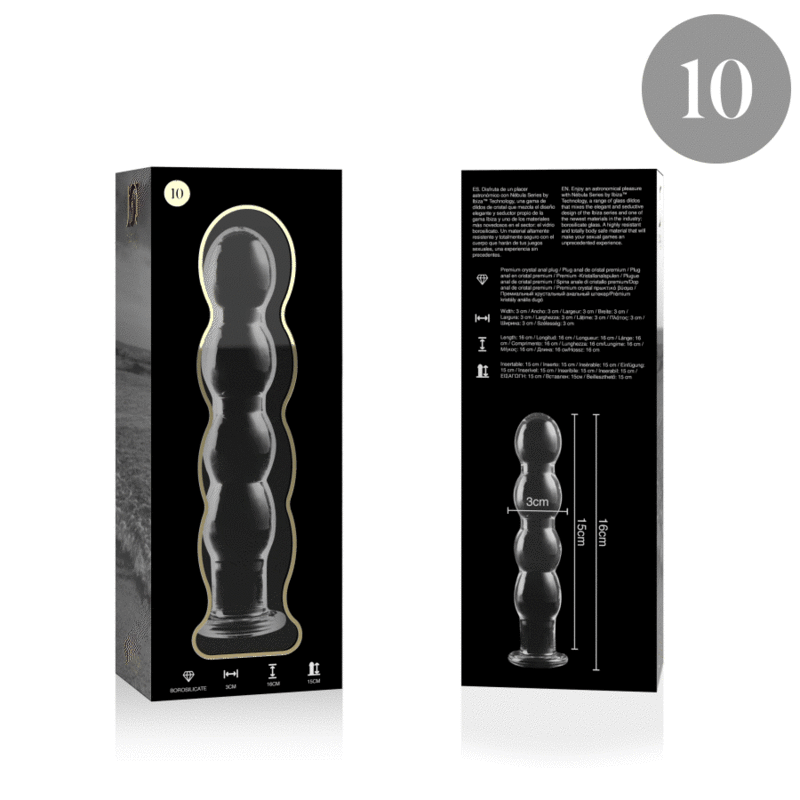 nebula series by ibiza modele 10 gode en verre borosilicate clair 16 5 cm o 3 5 cm
