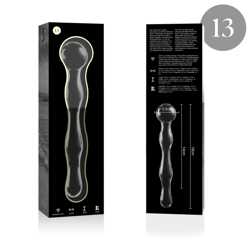 nebula series by ibiza modele 13 gode en verre borosilicate clair 18 cm o 3 5 cm