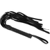 Fouet flogger Intense Fetish en cuir vegetalien noir, nombreuses lanieres souples et poignee ergonomique ; accessoire d'impact BDSM ethique pour l'exploration domination soumission