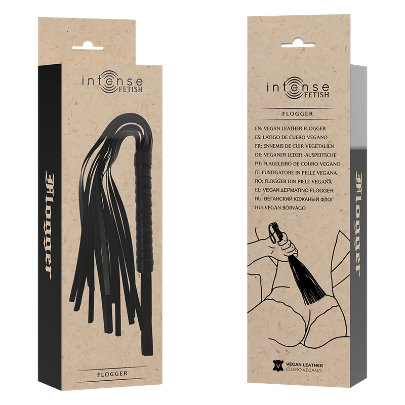 Fouet en cuir végétalien Intense Fetish — détail texture surface