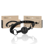 Bâillon-balle BDSM Intense en cuir vegan avec sangle réglable