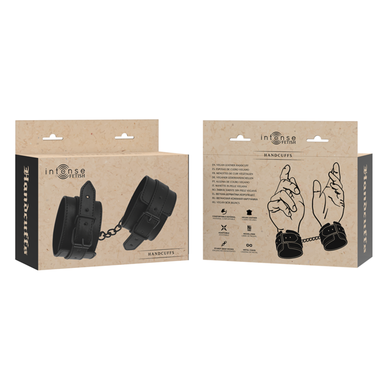intense fetish menottes en cuir vegetalien