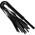Coffret BDSM cuir végétalien menottes masque flogger — détail texture surface