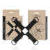 Boite kraft Intense Fetish Hog Tie recto-verso, illustrations de l'attache en croix en cuir synthétique pour relier mains et pieds lors des jeux de soumission et de bondage.