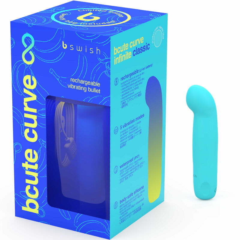 Vibrateur courbe silicone rechargeable 5 modes — vue de dos