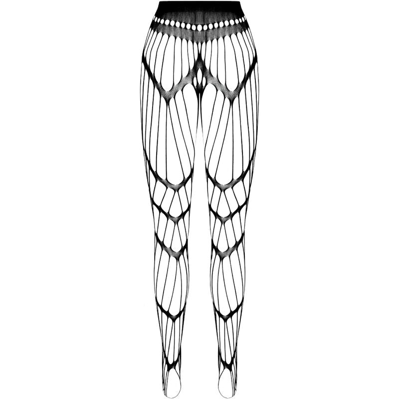 Vue produit a plat du collant a lanieres Passion Eco, motif graphique chevron aux jambes, taille haute, sans modele, fond blanc.