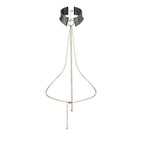 Tour de cou Desir Metallique dore Bijoux Indiscrets avec chaines pendantes detaillees, vue complete du bijou de corps en maille metallique souple et reglable