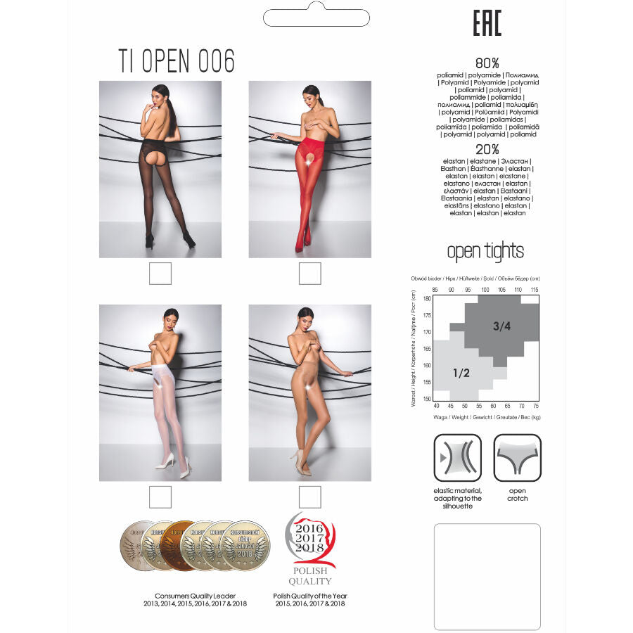 Collant audacieux culotte décorative coupe ouverte 30 denier — vue de profil