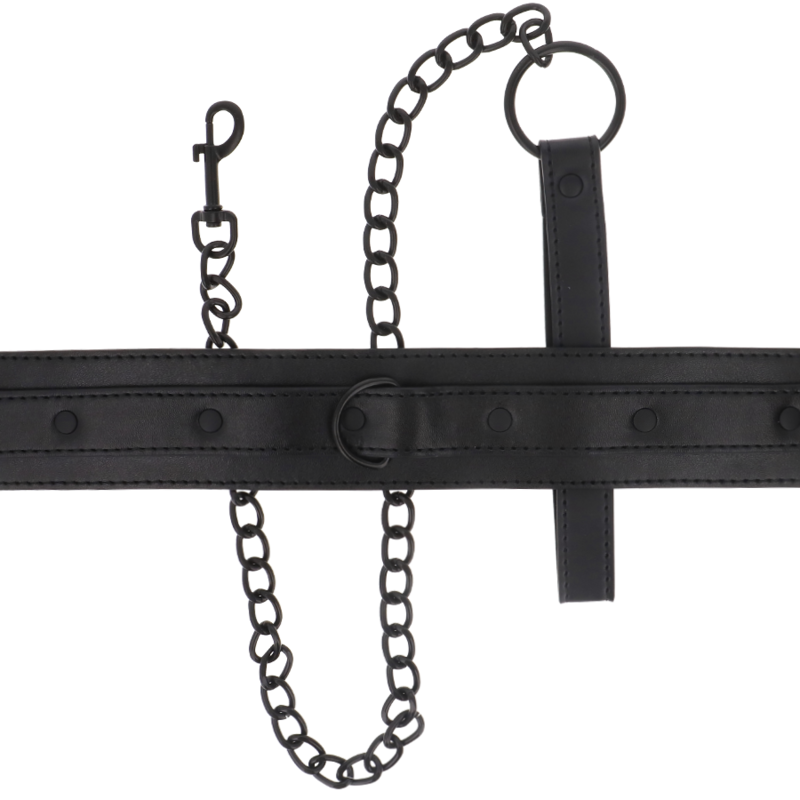 Collier ras-de-cou réglable en cuir vegan — vue de dos