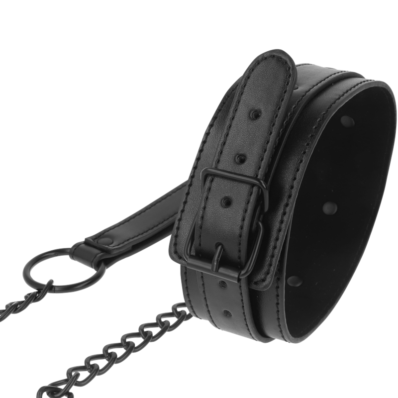 Collier ras-de-cou réglable en cuir vegan — détail produit