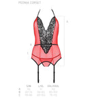 Corset Peonia ligne érotique rouge dentelle tulle — vue rapprochée