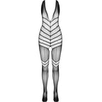 Bodystocking résille noir taille unique — détail texture surface