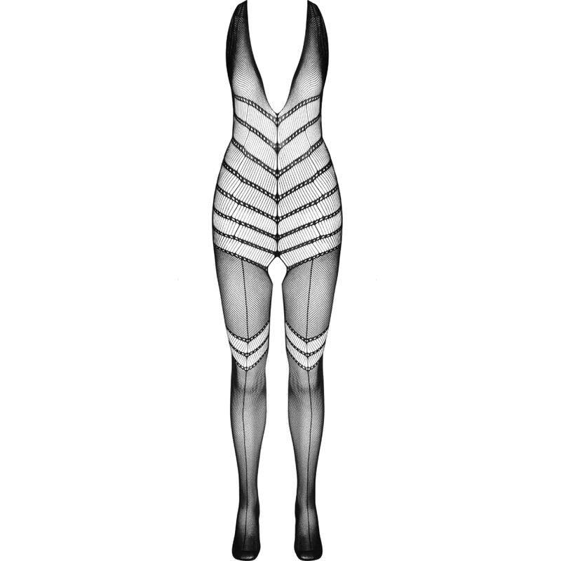 Bodystocking résille noir taille unique — détail texture surface