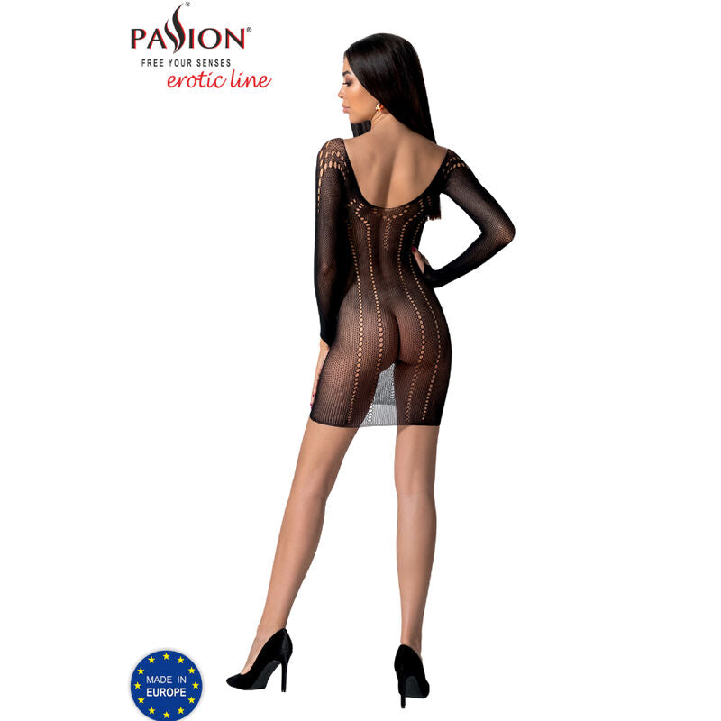 Bodystocking résille noir taille unique — vue de dos