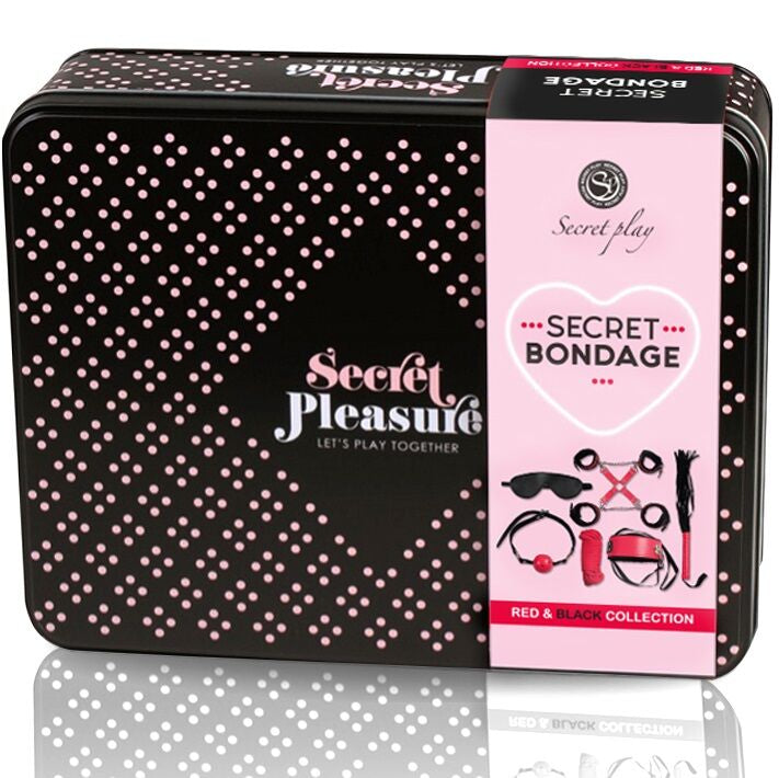 Coffret bondage six pièces rouge et noir — vue principale