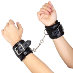 Menottes de bondage rembourrées en simili et chaîne — vue principale