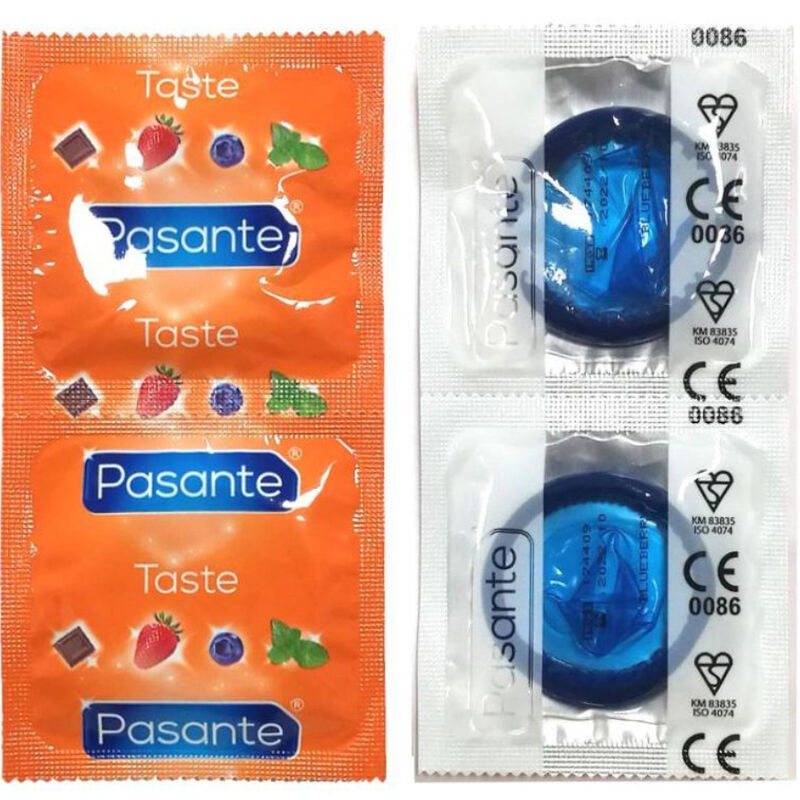 Préservatifs aromatisés myrtille Pasante 144 unités — détail produit