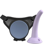 Harnais body dock avec gode silicone platine — détail produit