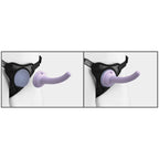 Harnais body dock avec gode silicone platine — vue de profil