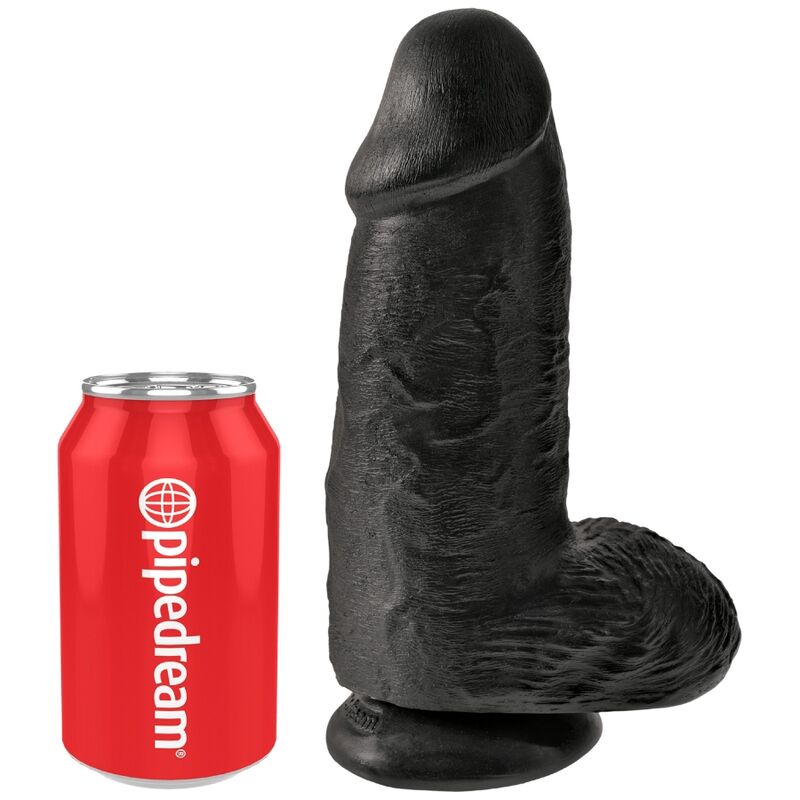 Gode réaliste épais avec ventouse noir — détail texture surface