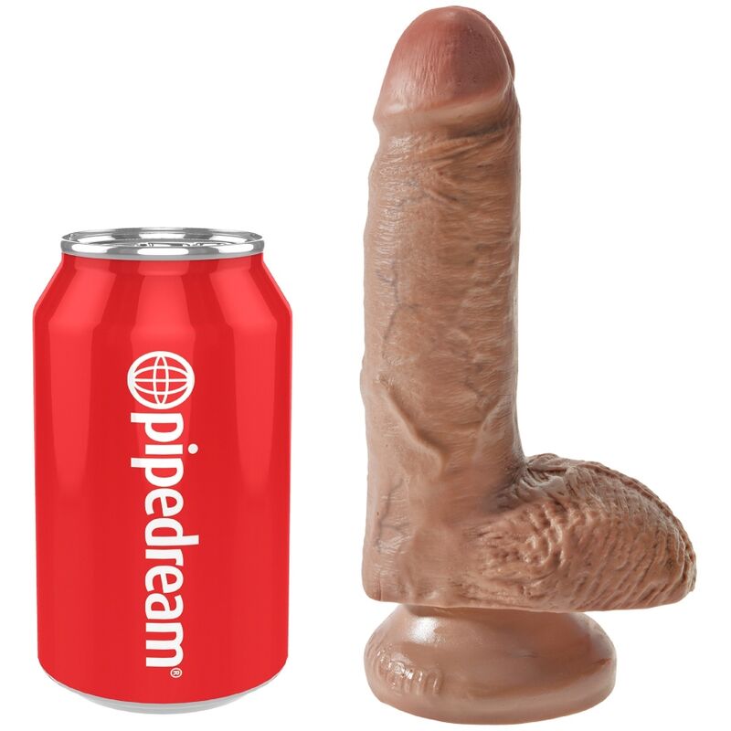Gode réaliste avec testicules et ventouse King Cock — vue de dos