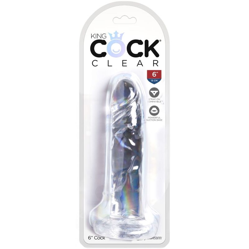 king cock clear penis realiste 15 5 cm transparent