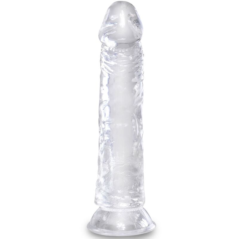 Gode réaliste translucide à ventouse Clear — détail texture surface