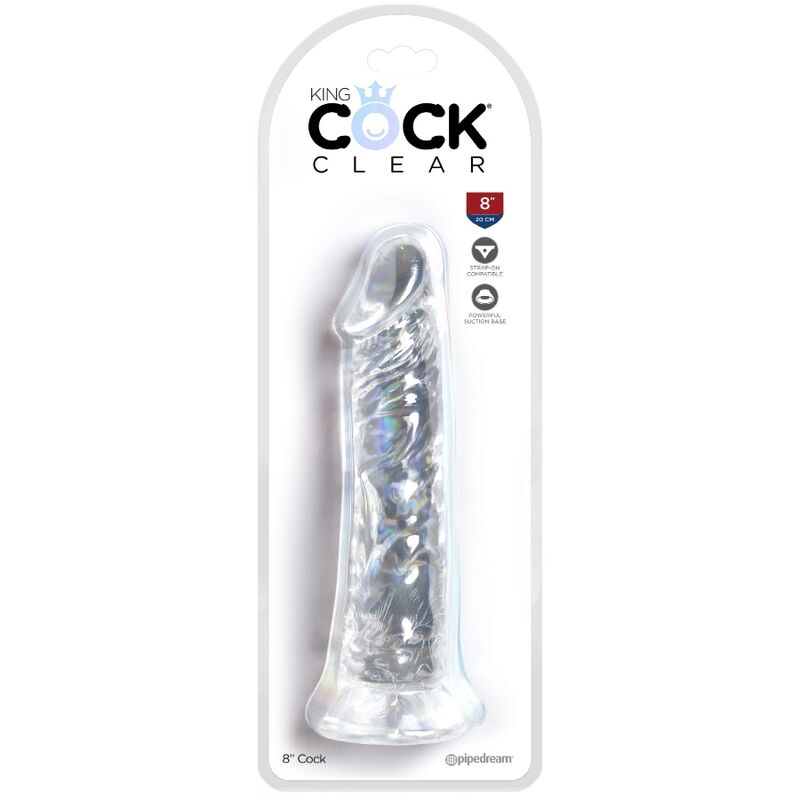 king cock penis realiste clair 19 7 cm transparent