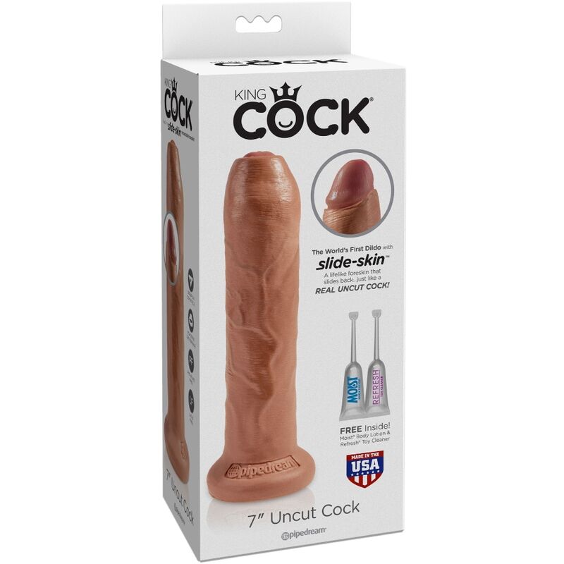 king cock penis realiste non coupe 17 8 cm caramel