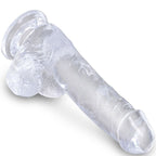 king cock clear penis realiste avec boules 13 5 cm transparent