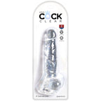 king cock clear penis realiste avec boules 16 5 cm transparent