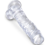 king cock clear penis realiste avec boules 16 5 cm transparent